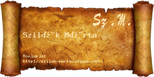 Szilák Márta névjegykártya